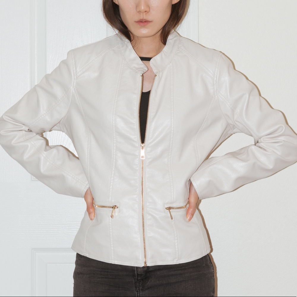 SOLD Cavalini vegan leather biker moto jacket
